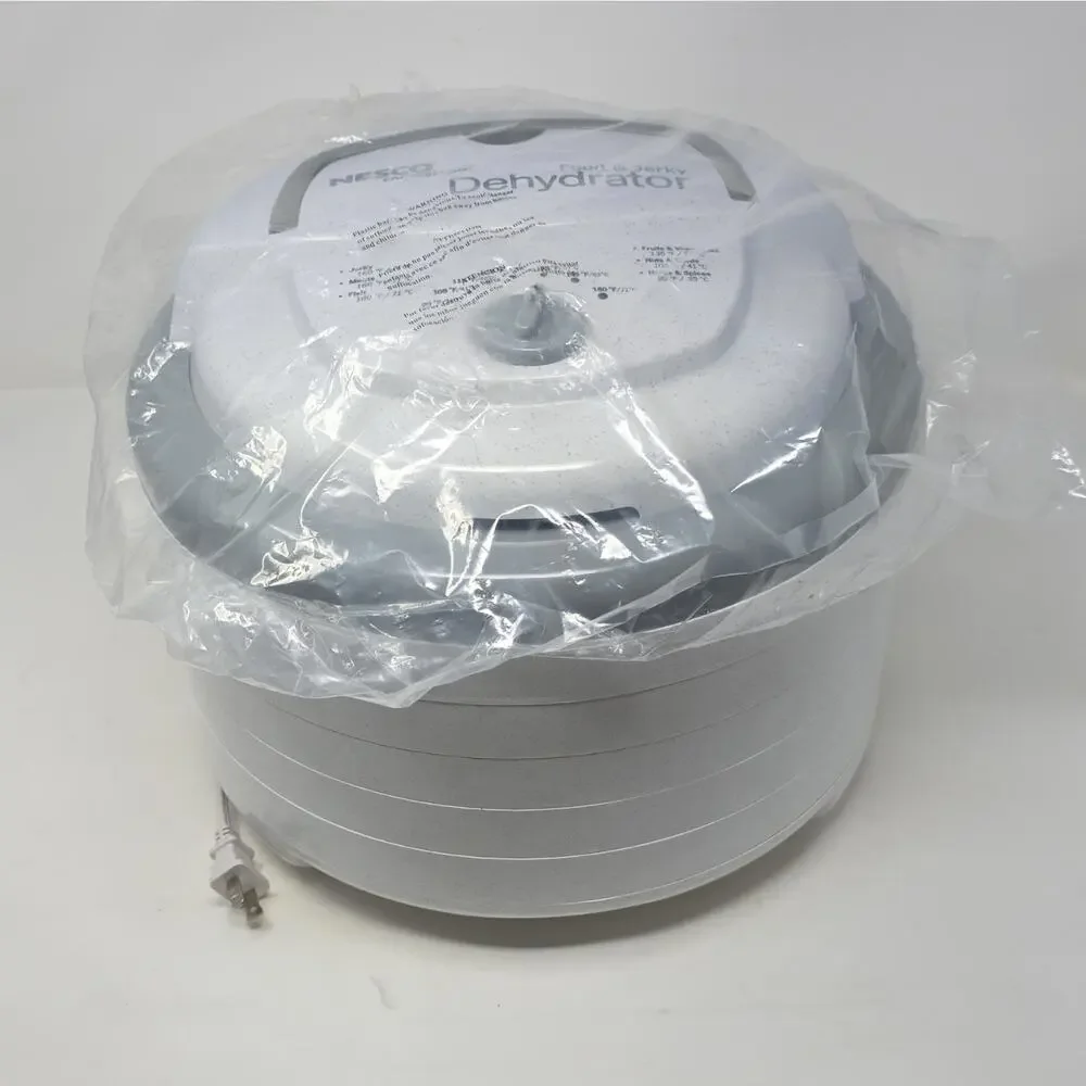 NESCO Professional Food & Jerky Dehydrator 700W Top Fan 5-Tray Gray/White